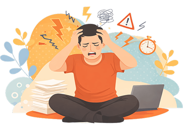 Illustratie bij stress